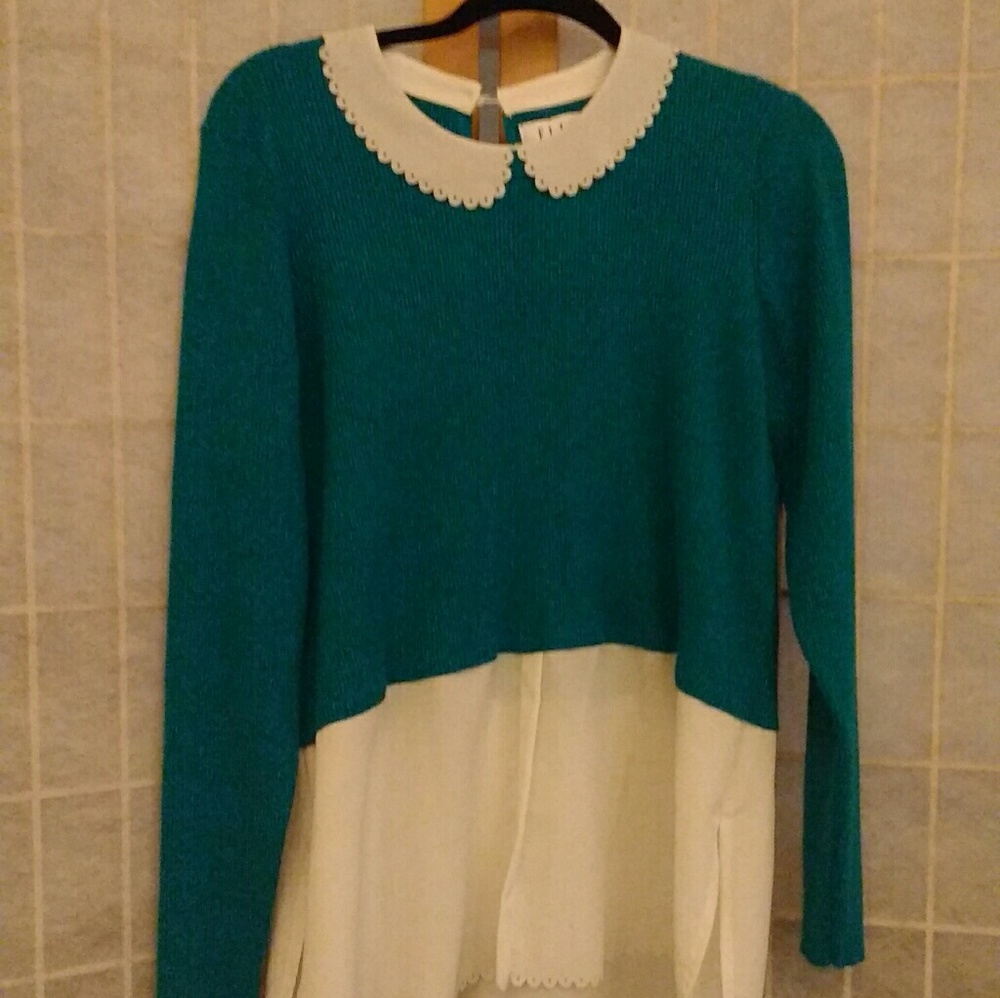 Thrifted teal blouse